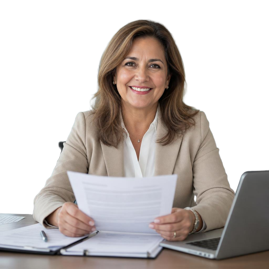 Recovery specialist reviewing unclaimed funds documents